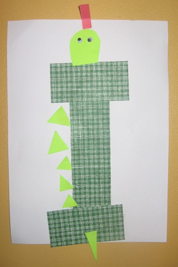 letter I cut and paste iguana