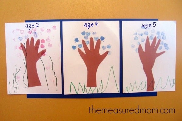 letter H hand and heart tree