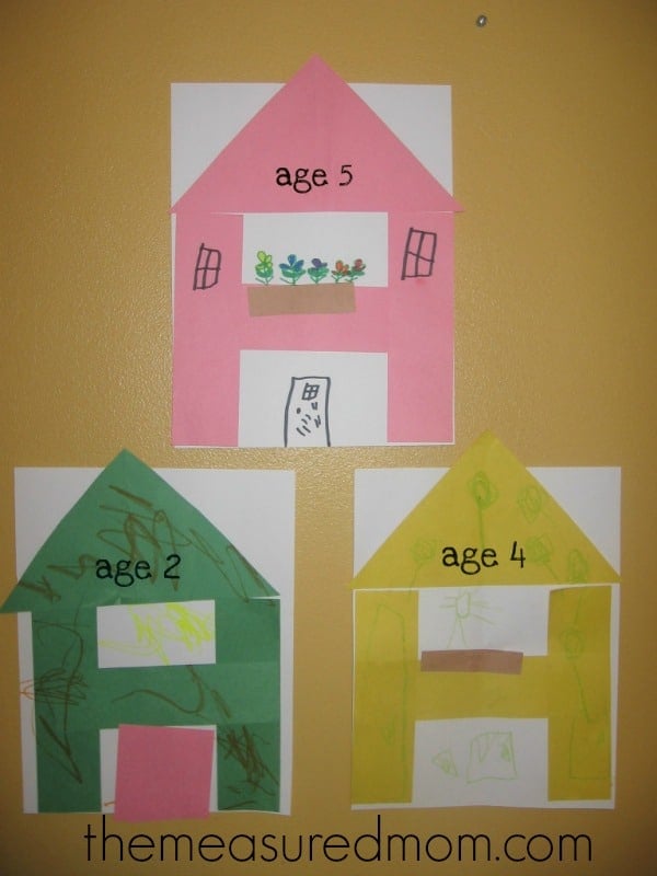 letter H cut and paste house