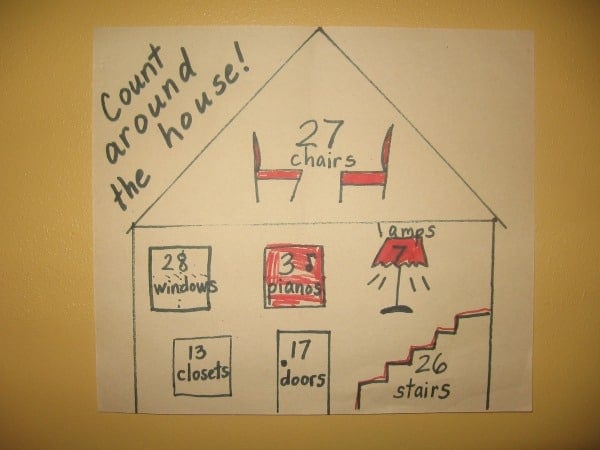 letter H count around the house 