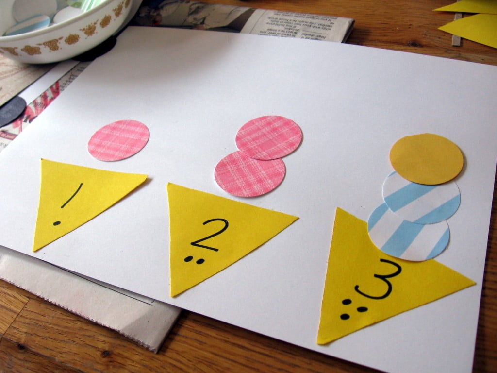 cut and paste ice cream counting