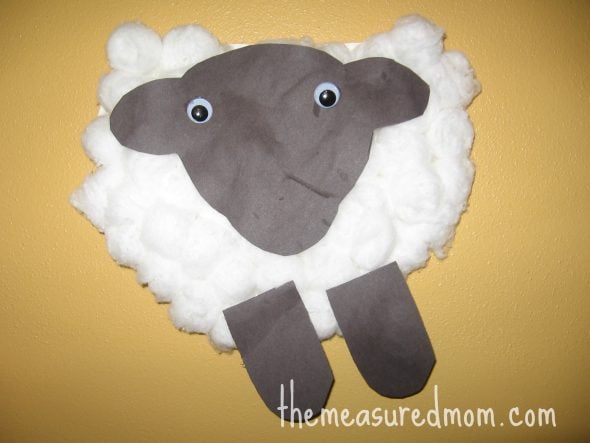 cut and paste fuzzy lamb