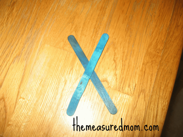 letter X with craft sticks