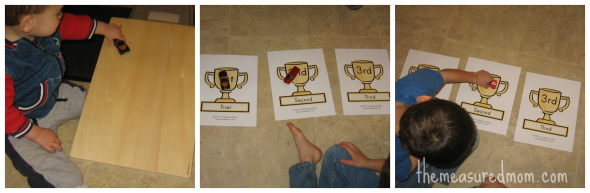 child doing car race