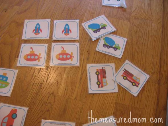 matching transportation memory game