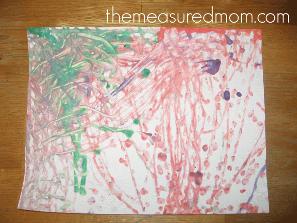 letter W water bead painting