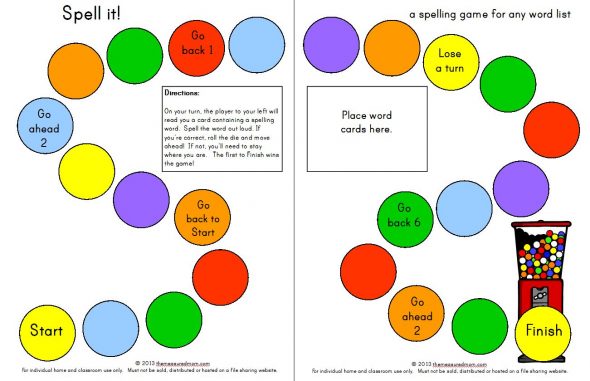 printable spelling game