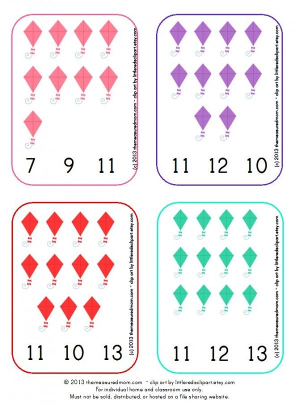 free kite printable clip cards