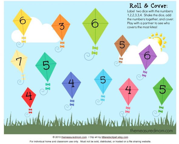 Get this free addition game for kids from PreK-grade 1!