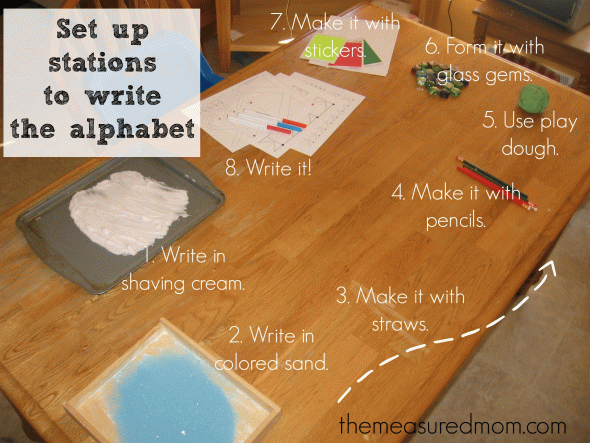 Check out this post for creative ways to teach kids to write the alphabet!