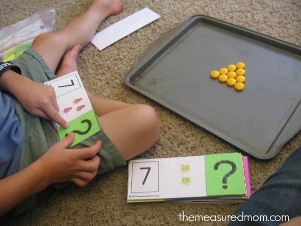 Teach missing addends with monster flip cards! 