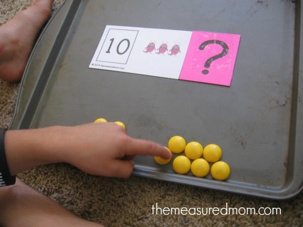 Teach missing addends with monster flip cards! 