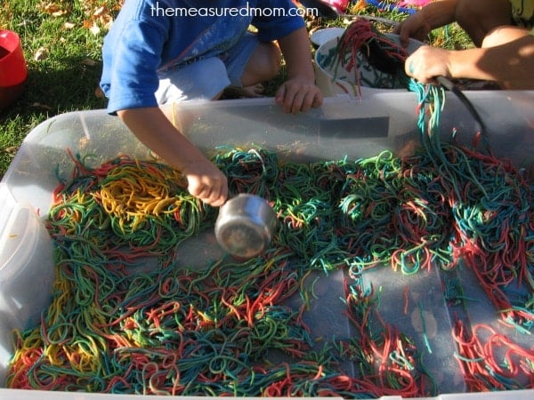 N is for noodles sensory play (9) - the measured mom