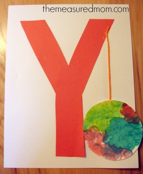 Find 7 creative letter Y crafts at The Measured Mom!