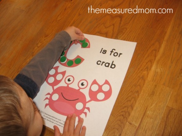 C is for crab printable