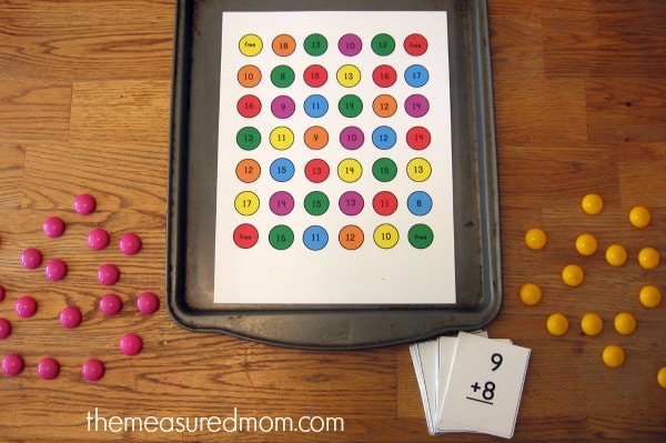 Help your child develop addition facts fluency with this addition game for those tougher facts. Free! 