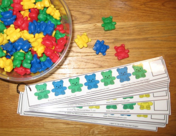 Bear Counter Pattern Strips for Preschoolers