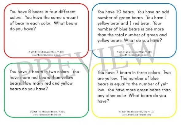 Looking for a fun problem solving activity? Print these 20 free problem solving cards for first and second grade. Great for centers!