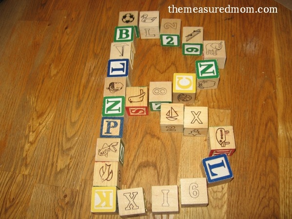 handwriting practice with blocks