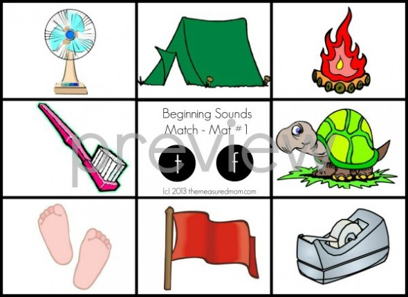 Need a beginning sounds activity? Teach letter sounds with these 25 FREE picture mats. Each mat adds a new letter. 