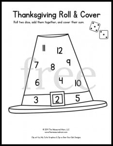 Looking for some fun math games for preschool and kindergarten? Grab some dice and markers and play these free printable roll and cover games for every season of the year! For 1 or 2 dice. 