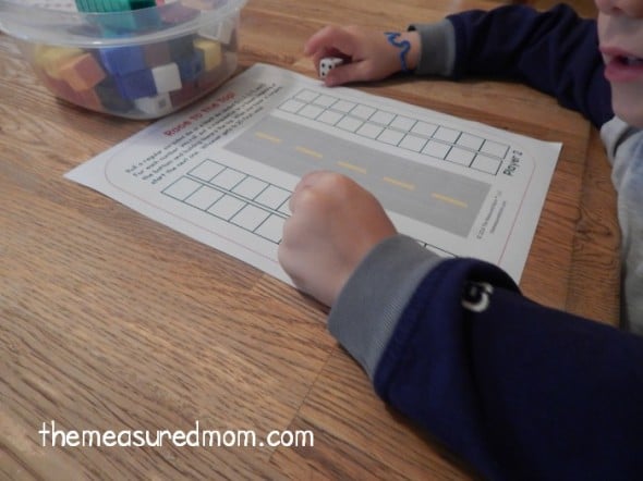 Print a free Race to 20 math game for preschool, kindergarten, or first grade. It also comes as a Race to 10 or Race to 30! 