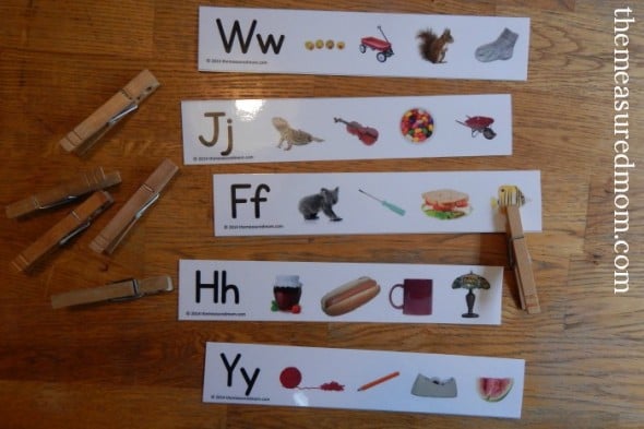 Print these free clip cards for a great letter sound activity!