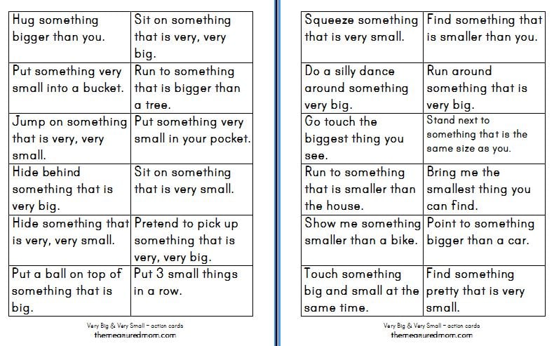 Check out our ten big and small activities for preschool - no printer ink required for these fun size activities! 