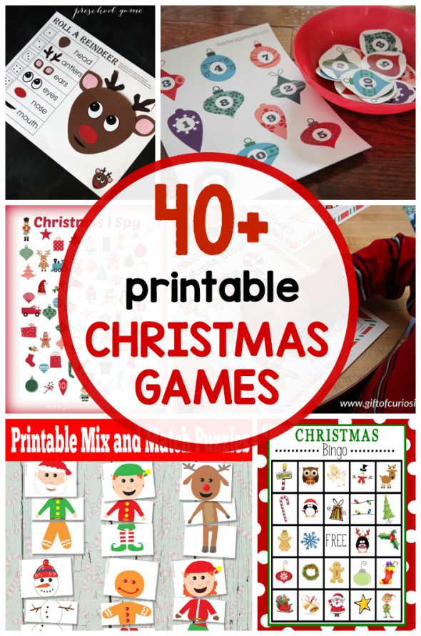 So many printable Christmas games for kids! 