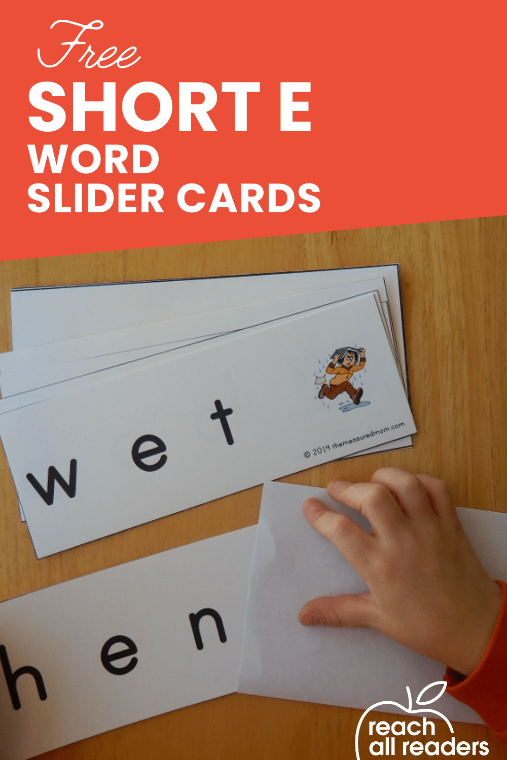 Word slider cards for short e - Reach All Readers