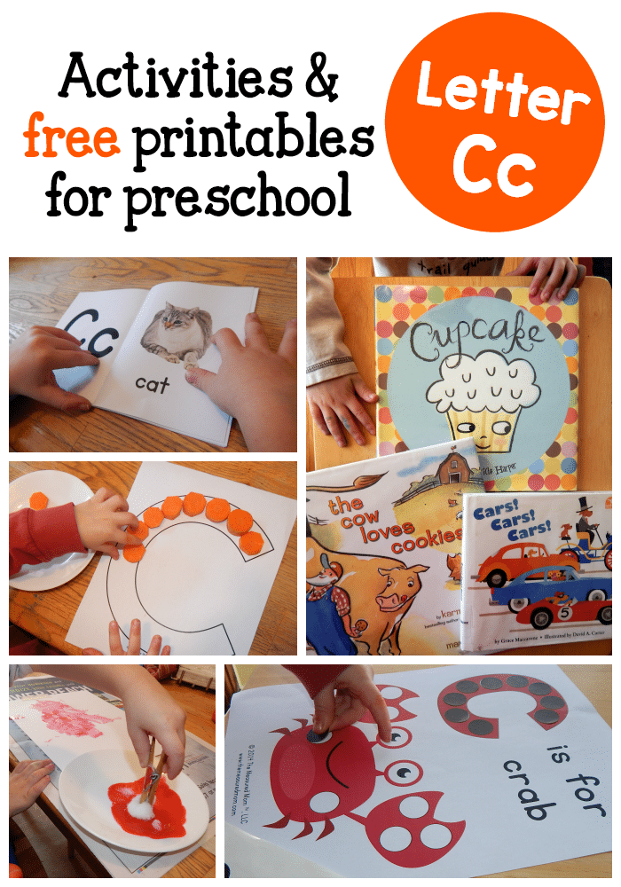 If you're looking for letter C activities for preschool, you'll love this peek at our week of fun, hands-on alphabet activities. Get free printables, too!