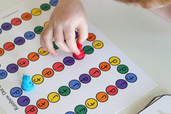 This free letters and sounds game is awesome. Choose the letters and sounds you want to practice, print the cards, and label the game board. Love that you can differentiate! 