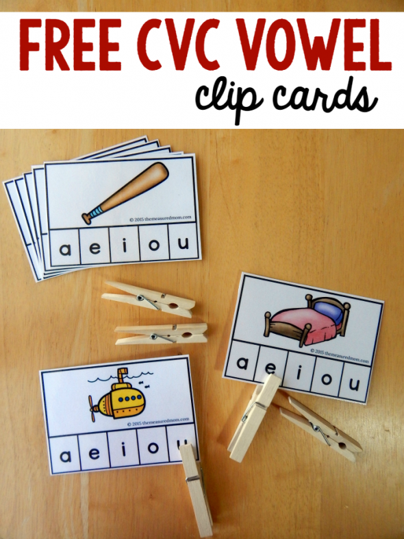 This CVC word activity will help your child listen for short vowel sounds. 