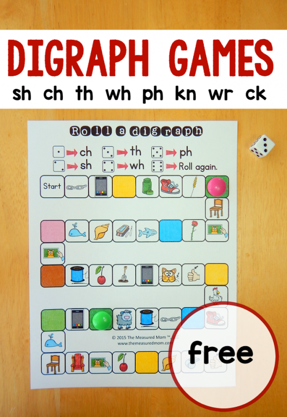 These five digraph games are great for teaching digraphs in kindergarten or first grade! 