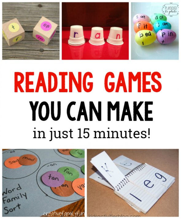 Looking for reading games for kids? You can make each of these 10 games in less than 15 minutes! 