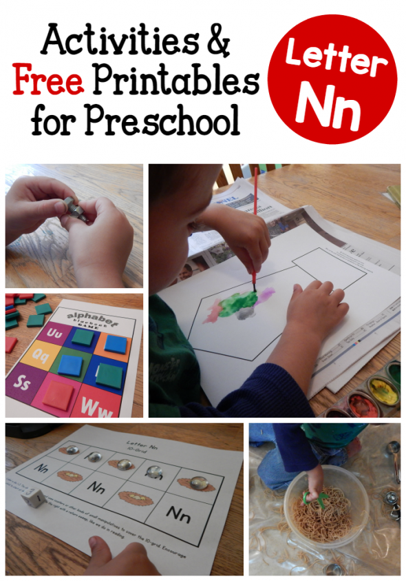 We've got a huge variety of letter N activities in this post! (Loads of free printables, too!)