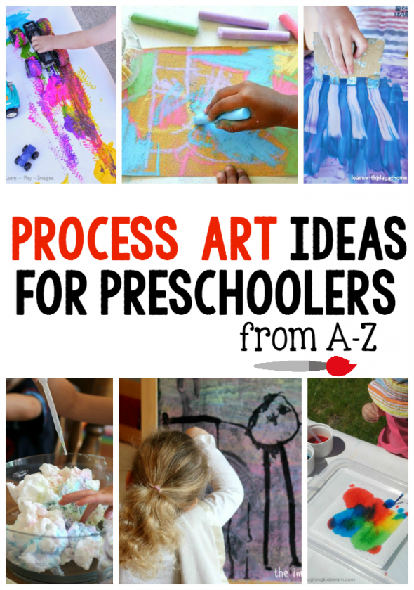 Check out these 26 process art ideas for preschool - one for every letter of the alphabet! 