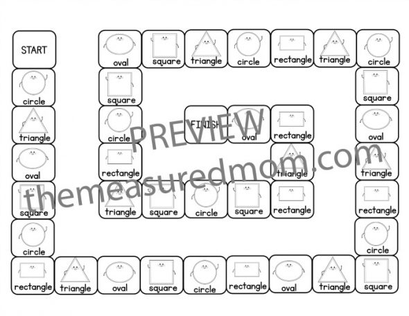 These free shape games for kindergarten through 2nd are no-prep! Just print and play! 