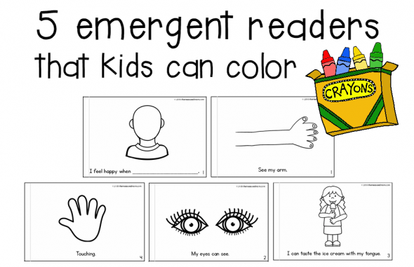 5 emergent readers that kids can color