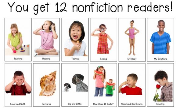 you get 12 nonfiction readers in the all about me bundle