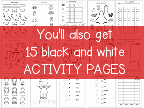 you'll also get 15 black and white activity pages