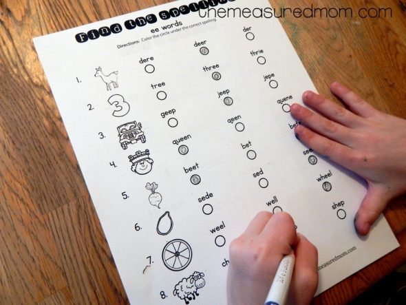 ee words worksheet 2