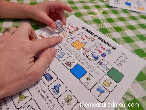 Naming all the rhyming words before we began the game