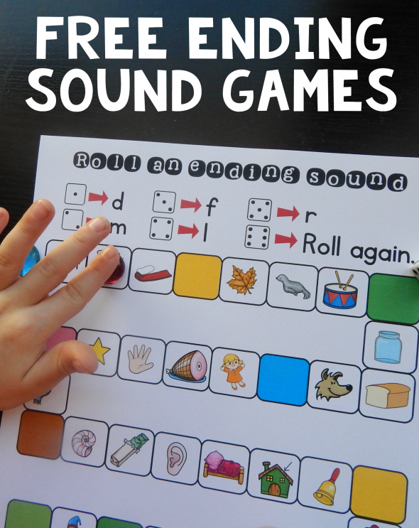 Try these free ending sound games to help kids hear ending sounds in words!