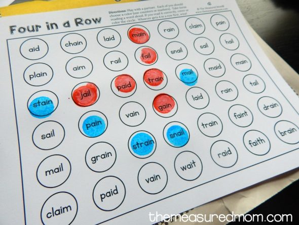 Download this set of three no prep games for reading ai and ay words!