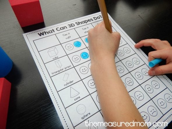 Download these free 3D shape worksheets!