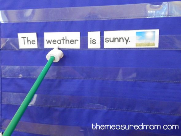 Grab this free weather activity for your young learners. Making pocket chart sentences is so much fun! 