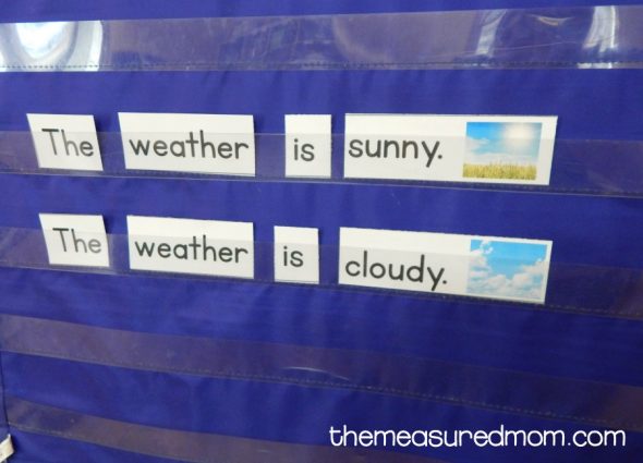 Grab this free weather activity for your young learners. Making pocket chart sentences is so much fun! 