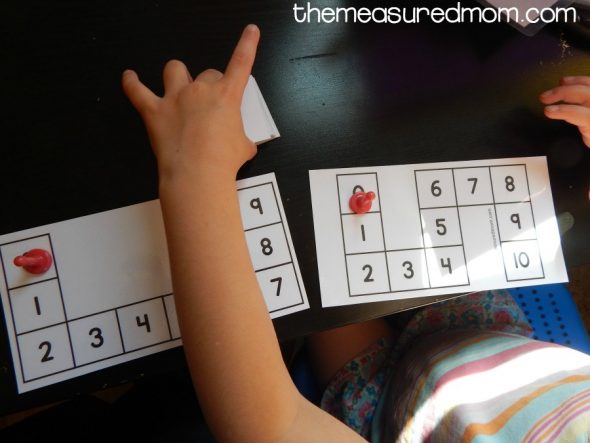 Get a set of simple count to 10 games for preschoolers. Just print and play!