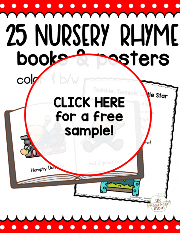 This bundle of printable nursery rhyme books and posters is perfect for new readers!